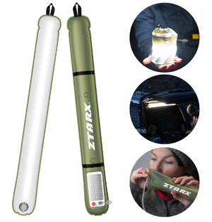 Solar-powered inflatable lamp