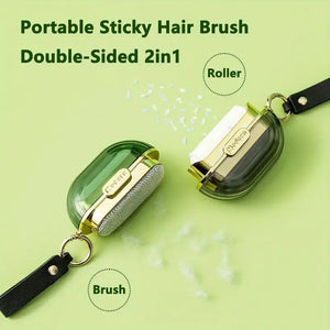 2 In1 Portable Clothes Sticky Hair Brush, Tearable Roller Hair Remover Brush, Travel Dust Lint Remover Brush Roller
