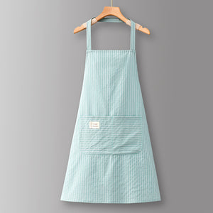 1 x Machine Washable Cotton Linen Adjustable Kitchen Apron with 2 Pockets