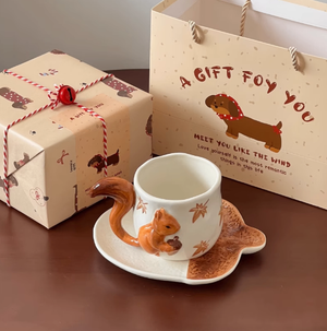 Creative 3D Squirrel Ceramic Cup