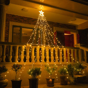 LED Five-pointed Star Waterfall Light To Decorate The Courtyard Outdoor