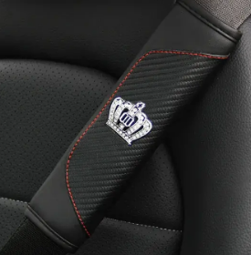 High Quality Diamond Crown Car Seat Belt Cover Shoulder Pad Handbrake Gear Lever Interior Accessories
