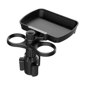 Dual Cup Holder Expander Adjustable for 360°Rotating Multifunctional Car Seat Cup Holder Snack Tray Drink Holder