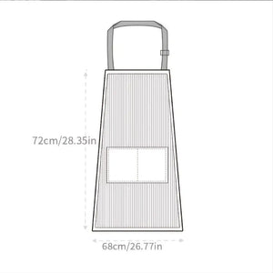 1 x Machine Washable Cotton Linen Adjustable Kitchen Apron with 2 Pockets
