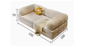Nordic Luxury 2m Full Sponge Sofa Living Room Tofu Block Vacuum Compression Folding Skin-friendly Sofa Bed Combination W