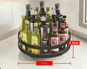360-degree rotating kitchen storage rack - versatile multi-functional dishware storage rack for home countertops