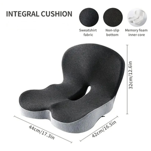 Memory foam car seat cushion, lumbar support and hip shaping cushion