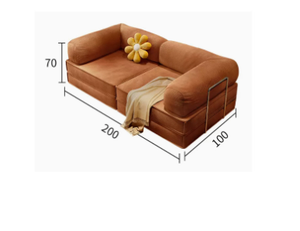 Nordic Luxury 2m Full Sponge Sofa Living Room Tofu Block Vacuum Compression Folding Skin-friendly Sofa Bed Combination W
